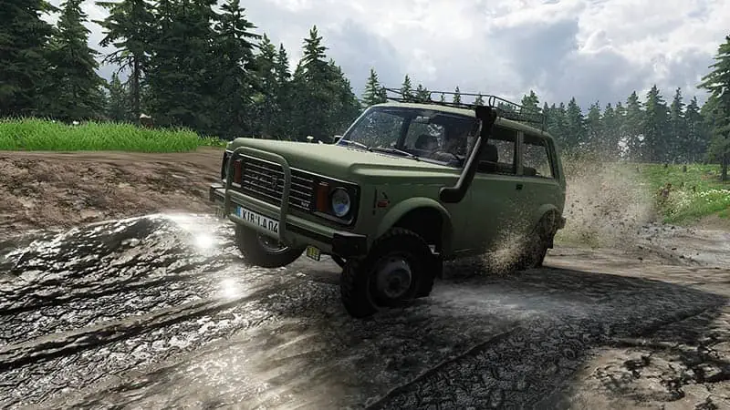 BeamNG.drive offroad vehicle physics and rough terrain